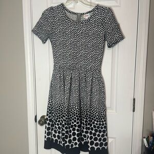 LuLaRoe Amelia Black White Polka Dot Dipped Ombre - Size M